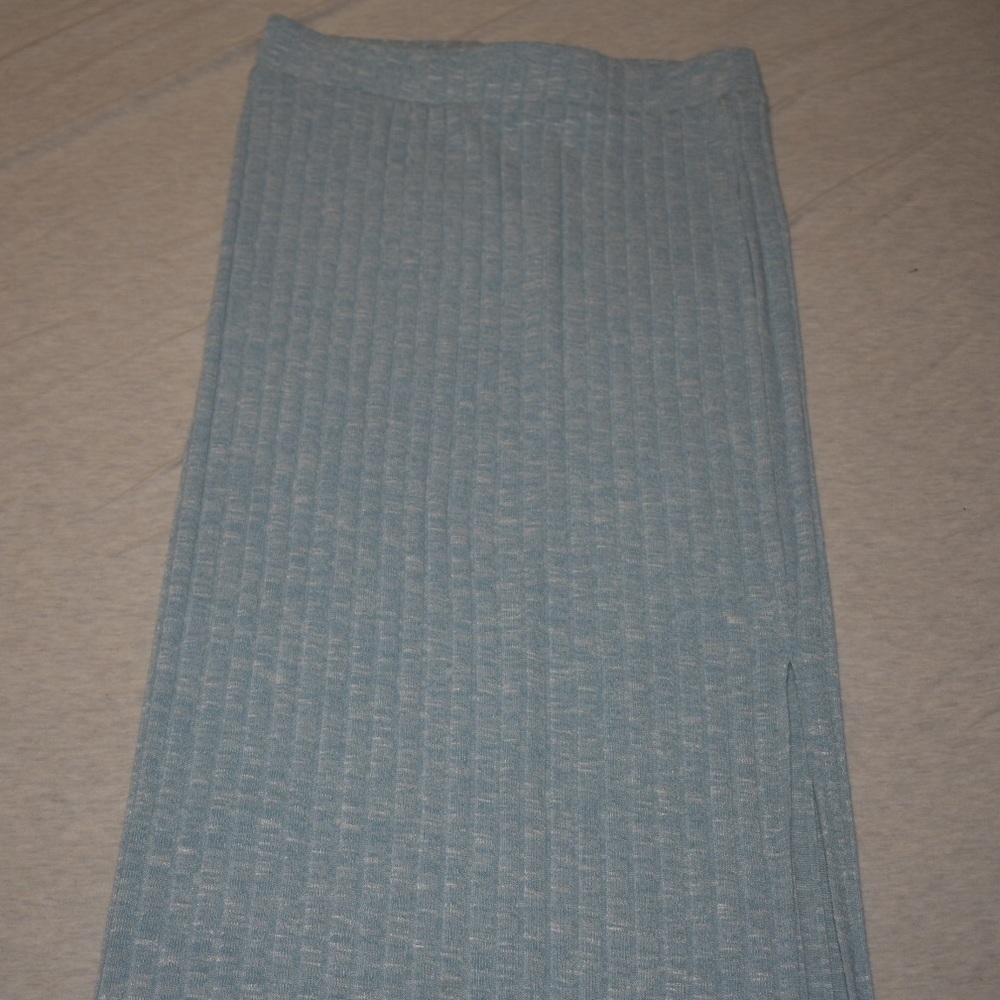 Forever21 Baby Blue Slit Maxi Skirt